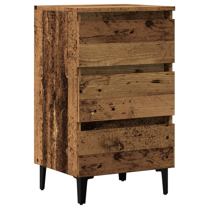 Noptieră cu picioare metalice, lemn vechi, 40x35x69 cm - WALTI WALTI
