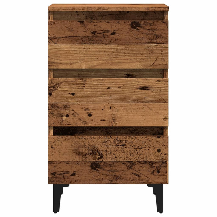 Noptieră cu picioare metalice, lemn vechi, 40x35x69 cm - WALTI WALTI