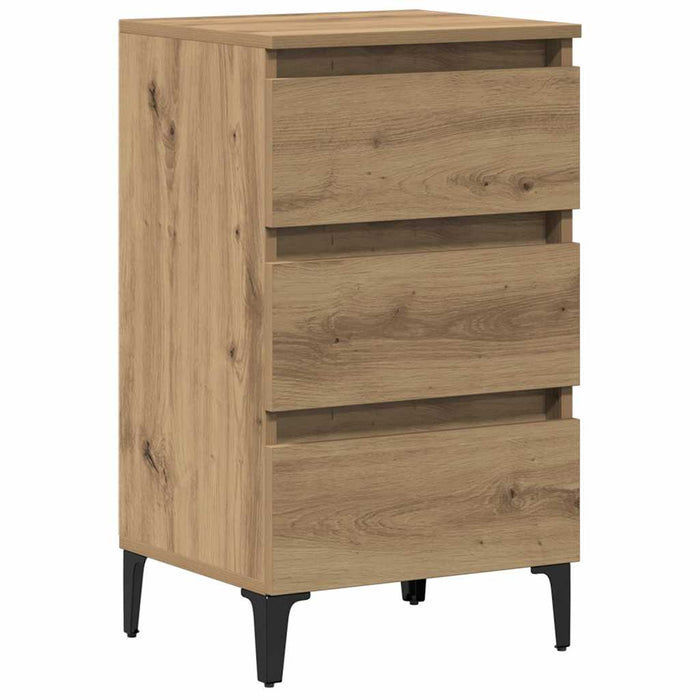 Noptieră cu picioare metalice, stejar artizanal, 40x35x69 cm - WALTI WALTI