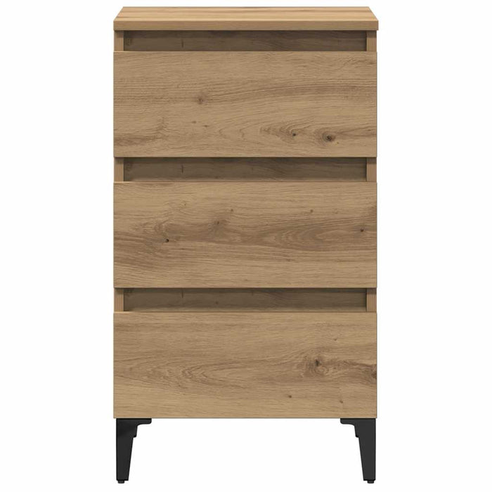 Noptieră cu picioare metalice, stejar artizanal, 40x35x69 cm - WALTI WALTI