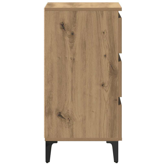 Noptieră cu picioare metalice, stejar artizanal, 40x35x69 cm - WALTI WALTI