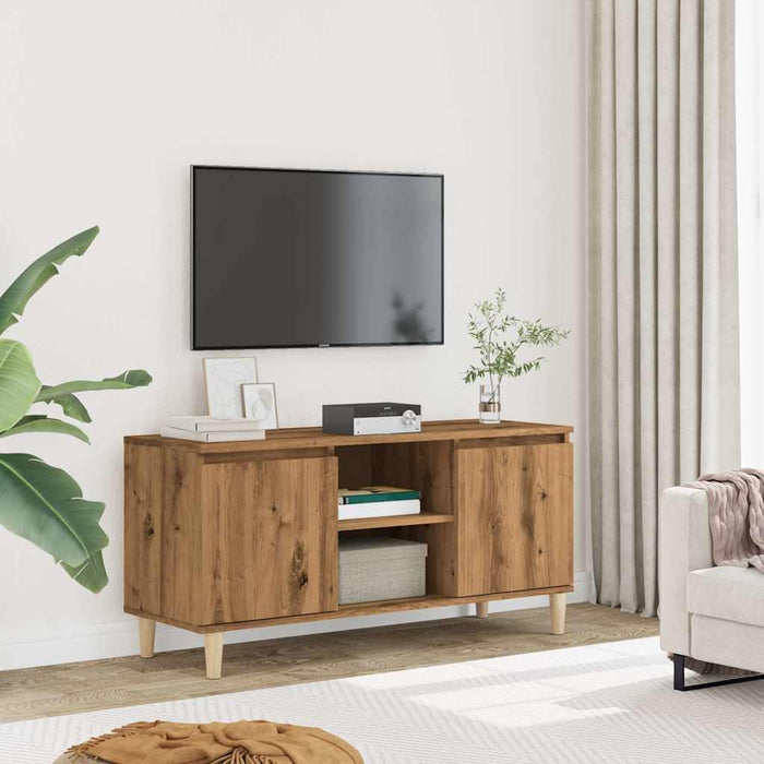 Comodă TV, stejar artizanal, 102x35x50 cm, lemn prelucrat - WALTI WALTI