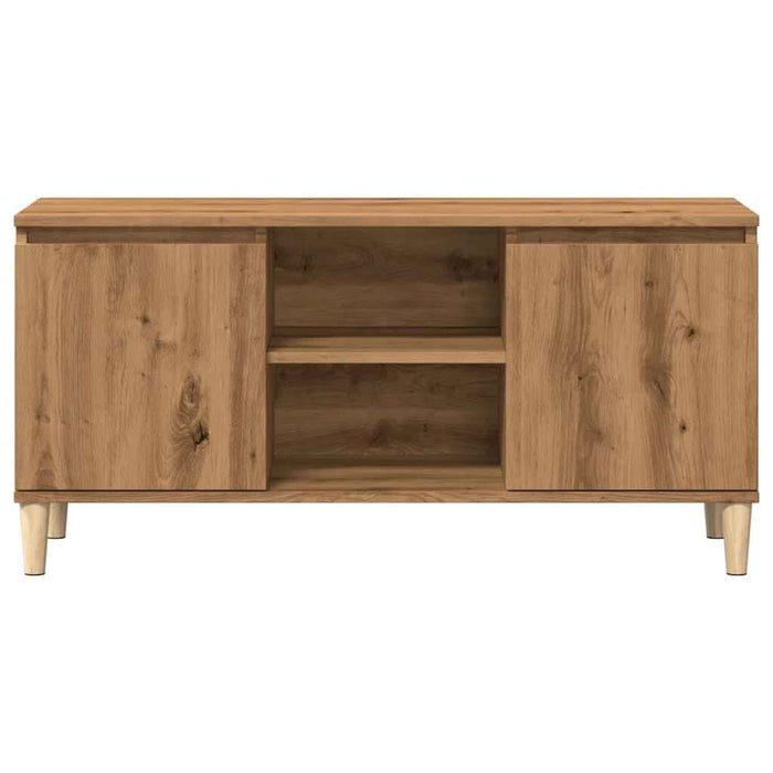 Comodă TV, stejar artizanal, 102x35x50 cm, lemn prelucrat - WALTI WALTI