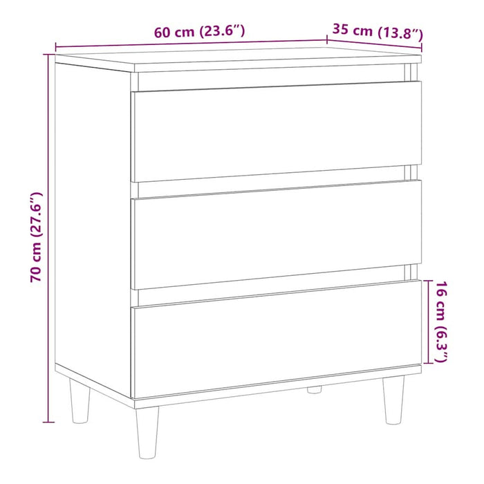 Bufetă din lemn vechi 60x35x70 cm din lemn prelucrat - WALTI WALTI
