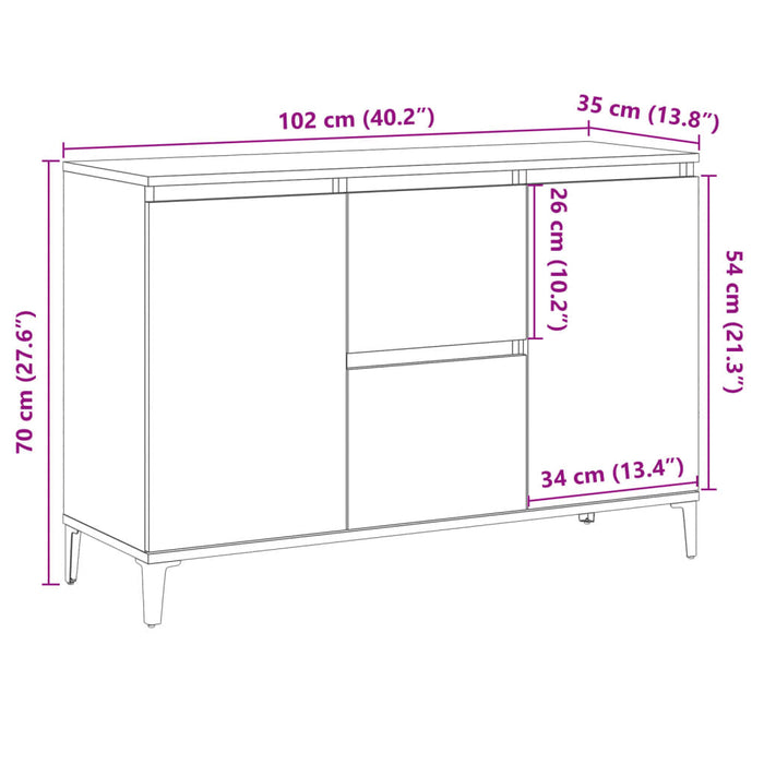 Dulap, lemn vechi, 102x35x70 cm, lemn prelucrat - WALTI WALTI