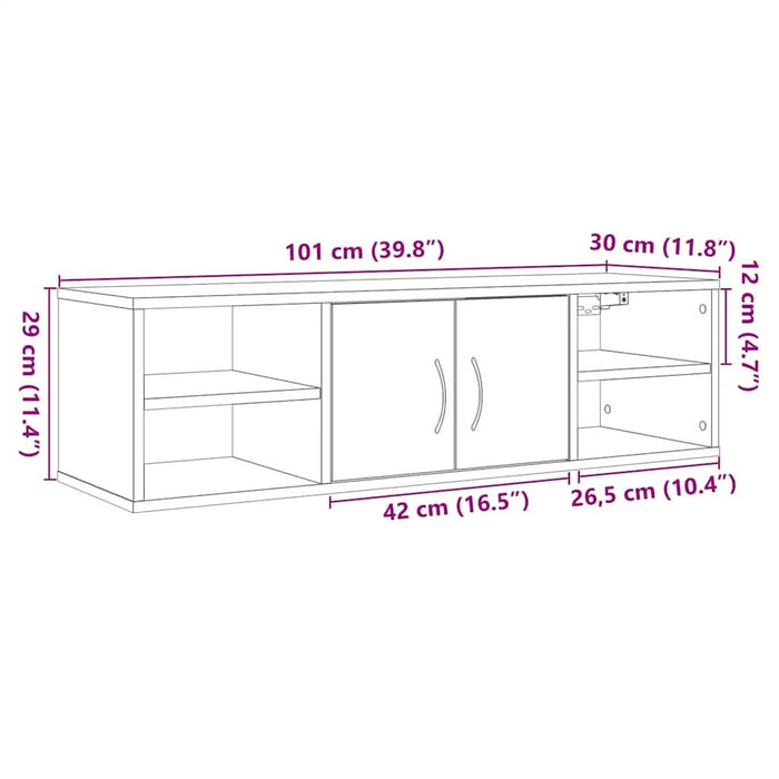 Dulap de perete, lemn vechi, 102x30x29 cm, lemn compozit - WALTI WALTI