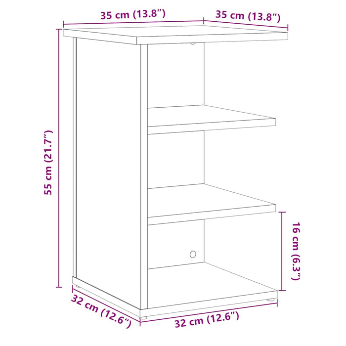 Dulap, stejar artizanal, 35x35x55 cm, lemn prelucrat - WALTI WALTI