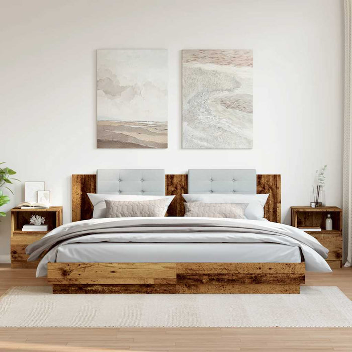 Noptiere, 2 buc., lemn vechi, 40x40x50 cm, lemn prelucrat - WALTI WALTI