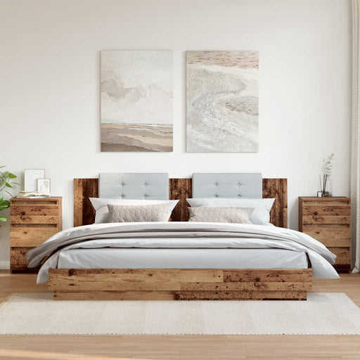 Noptiere, 2 buc., lemn vechi, 40x35x62,5 cm, lemn prelucrat - WALTI WALTI