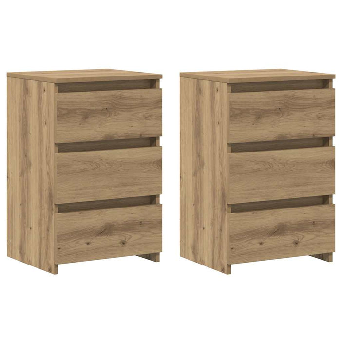 Noptiere, 2 buc., stejar artizanal 40x35x62,5 cm lemn prelucrat - WALTI WALTI