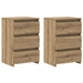 Noptiere, 2 buc., stejar artizanal 40x35x62,5 cm lemn prelucrat - WALTI WALTI