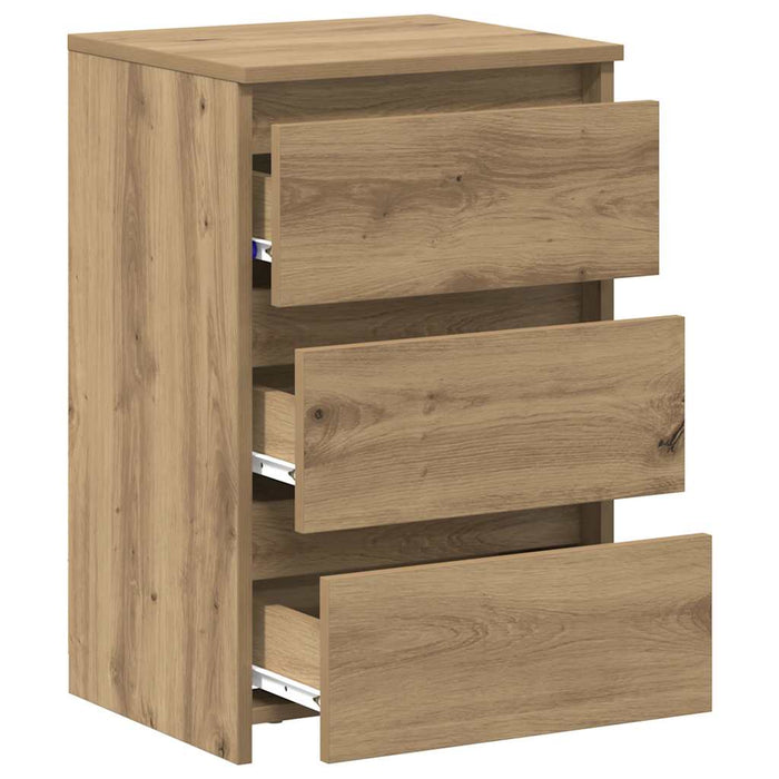 Noptiere, 2 buc., stejar artizanal 40x35x62,5 cm lemn prelucrat - WALTI WALTI