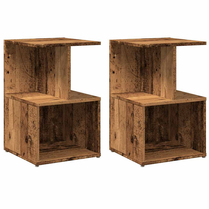Noptiere 2 buc Lemn vechi 35x35x55 cm Lemn de prelucrare - WALTI WALTI