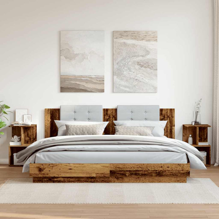 Noptiere 2 buc Lemn vechi 35x35x55 cm Lemn de prelucrare - WALTI WALTI