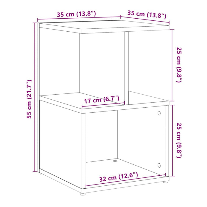 Noptiere 2 buc Lemn vechi 35x35x55 cm Lemn de prelucrare - WALTI WALTI