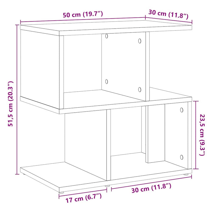 Dulap lateral, lemn vechi, 50x30x51,5 cm, PAL WALTI