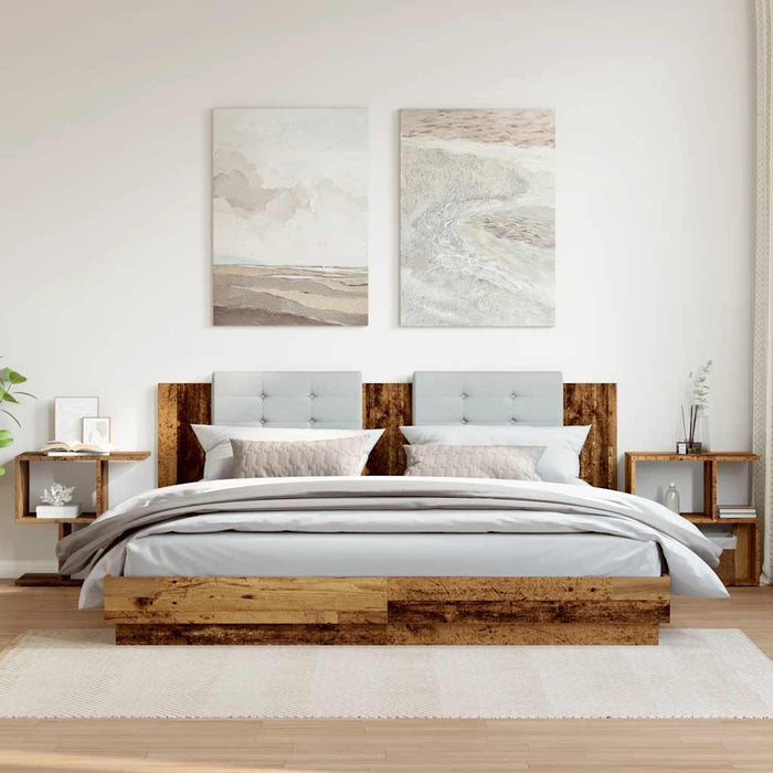 Noptiere, 2 buc., lemn vechi, 50x30x51,5 cm, PAL - WALTI WALTI