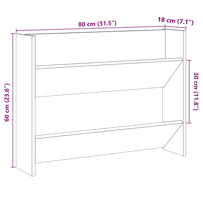 Pantofar de perete, lemn vechi, 80x18x60 cm, lemn prelucrat - WALTI WALTI