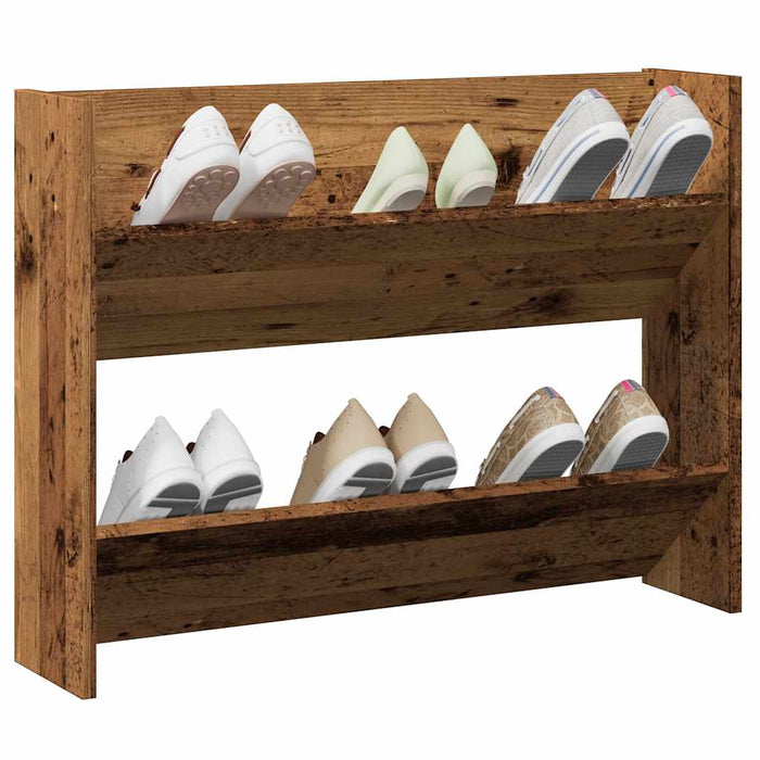 Pantofar de perete, lemn vechi, 80x18x60 cm, lemn prelucrat - WALTI WALTI
