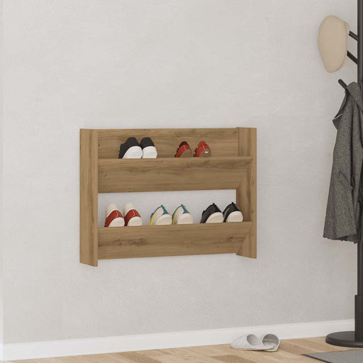 Pantofar perete, stejar artizanal, 80x18x60 cm, lemn prelucrat - WALTI WALTI