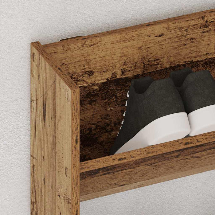 Pantofar de perete, lemn vechi, 80x18x90 cm, lemn prelucrat - WALTI WALTI