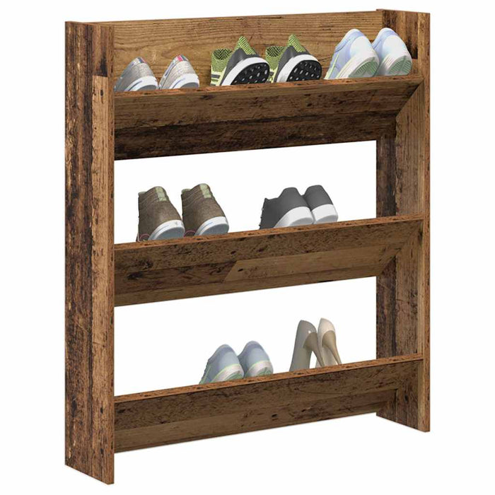 Pantofar de perete, lemn vechi, 80x18x90 cm, lemn prelucrat - WALTI WALTI