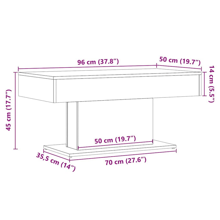 Masă de cafea din lemn vechi, 96x50x45 cm, lemn prelucrat - WALTI WALTI