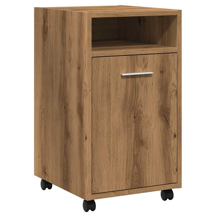 Dulap TV cu roți stejar artizanal 33x38x60 cm lemn prelucrat - WALTI WALTI