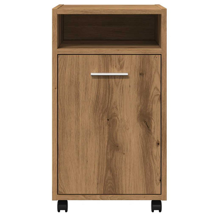 Dulap TV cu roți stejar artizanal 33x38x60 cm lemn prelucrat - WALTI WALTI