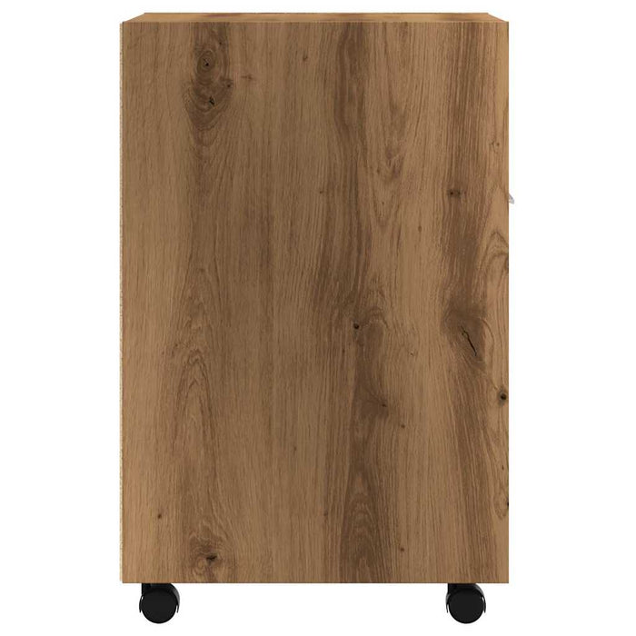 Dulap TV cu roți stejar artizanal 33x38x60 cm lemn prelucrat - WALTI WALTI