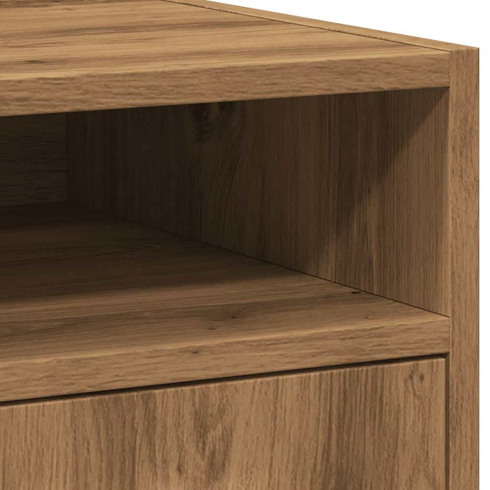 Dulap TV cu roți stejar artizanal 33x38x60 cm lemn prelucrat - WALTI WALTI