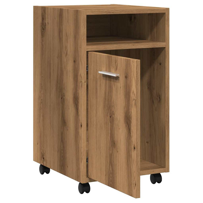 Dulap TV cu roți stejar artizanal 33x38x60 cm lemn prelucrat - WALTI WALTI