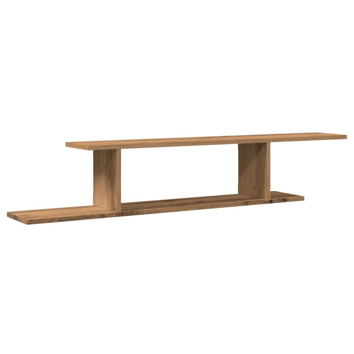 Raft TV montat pe perete stejar artizanal 125x18x23 cm lemn - WALTI WALTI
