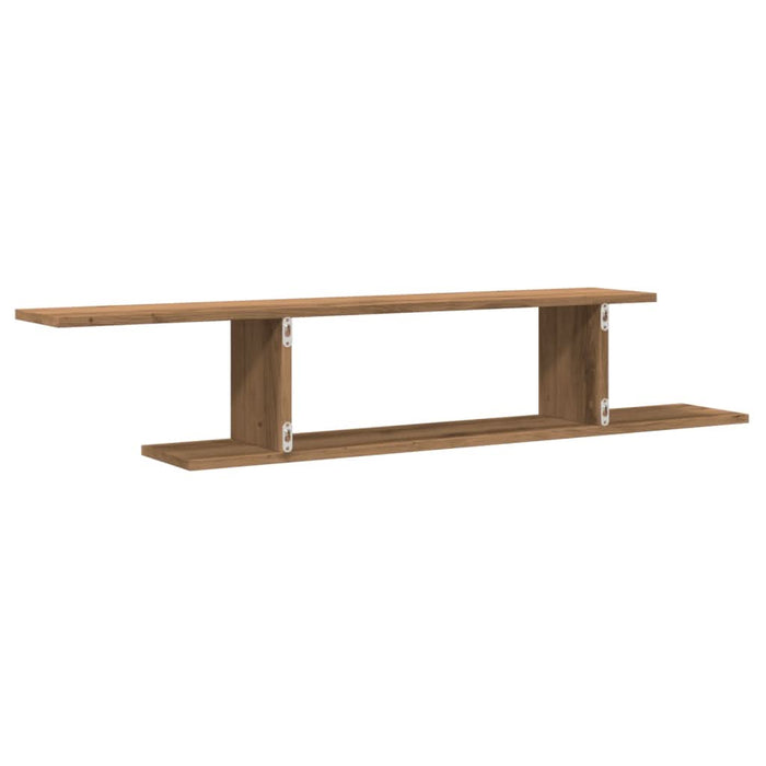 Raft TV montat pe perete stejar artizanal 125x18x23 cm lemn - WALTI WALTI