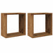 Rafturi de perete cub, 2 buc., lemn vechi, 30x15x30 cm lemn - WALTI WALTI