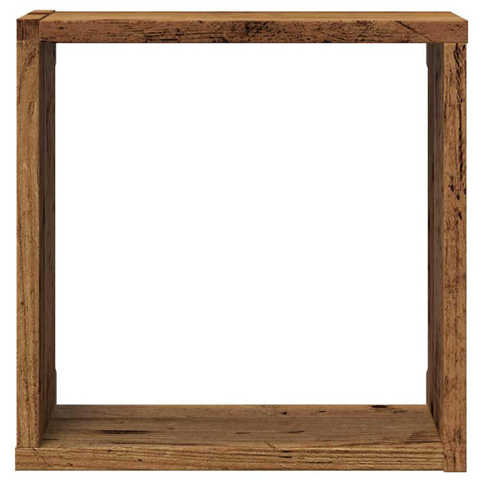 Rafturi de perete cub, 2 buc., lemn vechi, 30x15x30 cm lemn - WALTI WALTI