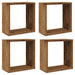 Rafturi de perete cub, 4 buc., lemn vechi, 30x15x30 cm lemn - WALTI WALTI