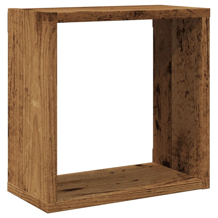 Rafturi de perete cub, 4 buc., lemn vechi, 30x15x30 cm lemn - WALTI WALTI