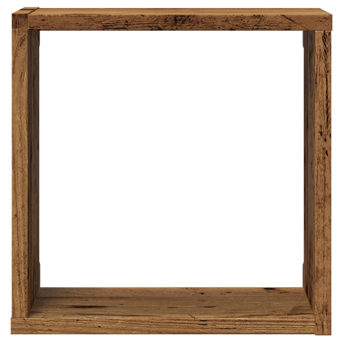 Rafturi de perete cub, 4 buc., lemn vechi, 30x15x30 cm lemn - WALTI WALTI