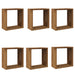 Rafturi de perete cub, 6 buc., lemn vechi, 30x15x30 cm lemn - WALTI WALTI
