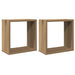 Rafturi de perete cub 2 buc. stejar artizanal, 30x15x30 cm lemn - WALTI WALTI