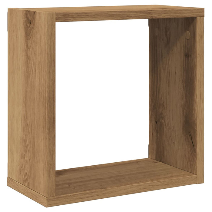 Rafturi de perete cub 4 buc. stejar artizanal, 30x15x30 cm lemn - WALTI WALTI