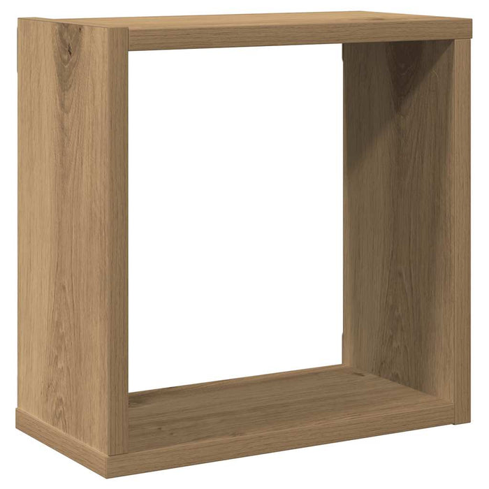 Rafturi de perete cub 6 buc. stejar artizanal, 30x15x30 cm lemn WALTI