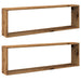 Rafturi de perete cub, 2 buc., lemn vechi, 100x15x30 cm, lemn - WALTI WALTI