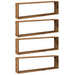 Raft de perete cub, 4 buc., lemn vechi, 100x15x30 cm, lemn - WALTI WALTI