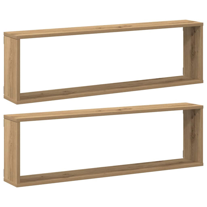 Rafturi de perete cub 2 buc. stejar artizanal 100x15x30 cm lemn - WALTI WALTI