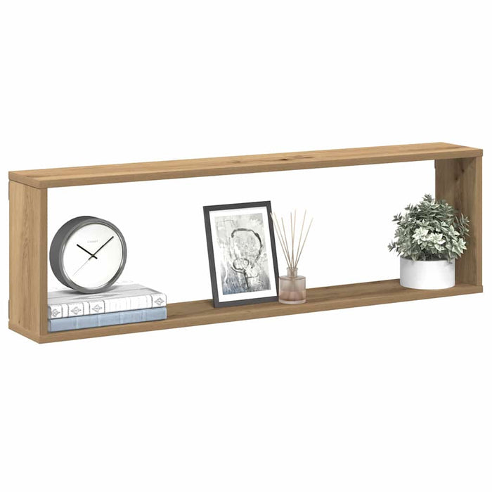 Rafturi de perete cub 2 buc. stejar artizanal 100x15x30 cm lemn - WALTI WALTI