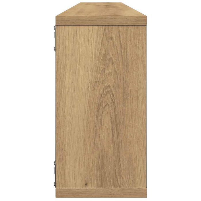 Rafturi perete cub, 4 buc., stejar artizanal 100x15x30 cm lemn - WALTI WALTI