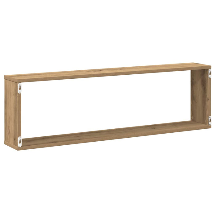 Rafturi perete cub, 4 buc., stejar artizanal 100x15x30 cm lemn - WALTI WALTI