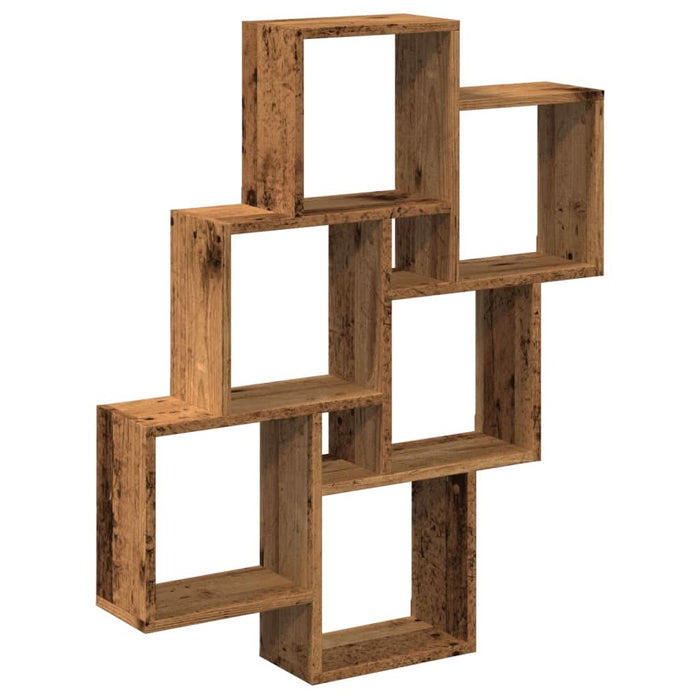 Raft de perete cub, lemn vechi, 78x15x93 cm, lemn prelucrat - WALTI WALTI